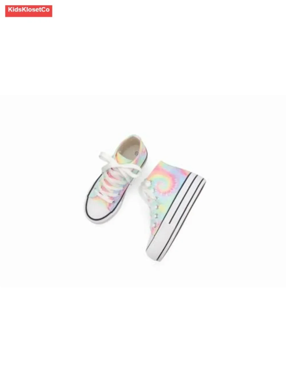 Girls Platform Canvas Sneakers Low High Top Lace-up Casual Fashion Shoes